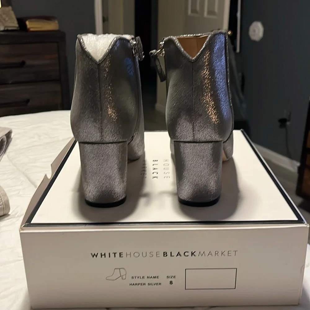 Silver Bootie size 8m!  Brand new in box perfect for the Holidays